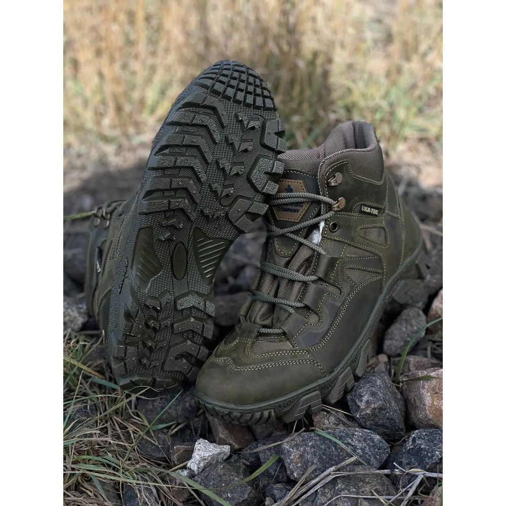 Зимові черевики на хутрі Service Odyag UKR-TEC колір олива