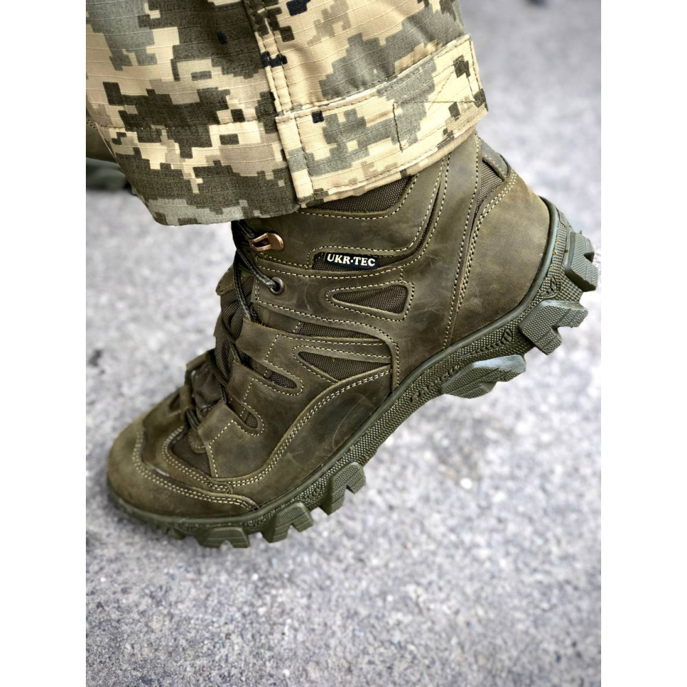 Ботинки MAGNUM гладкая натуральная кожа демисезонные цвет олива