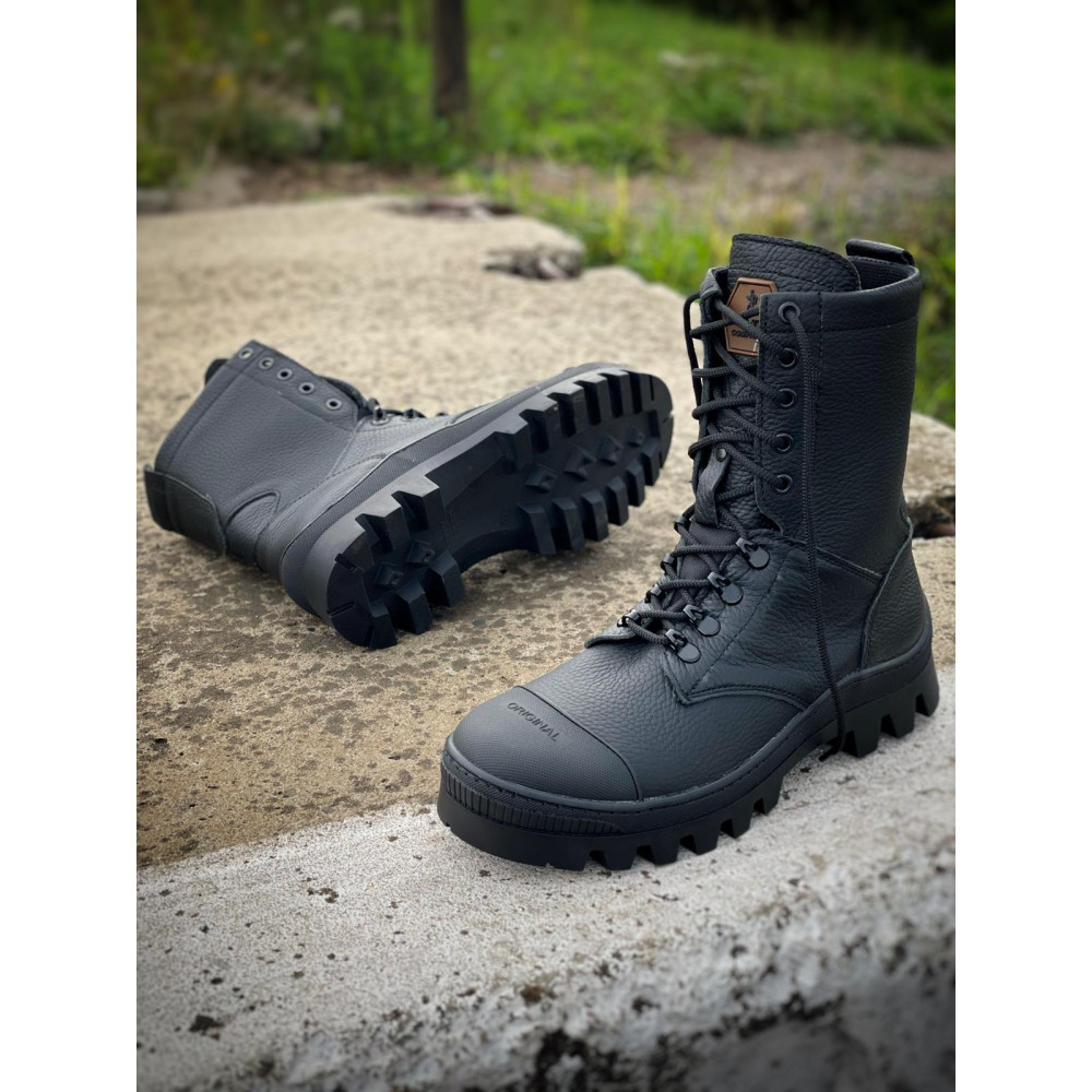 Берцы кожа весна лето Service Odyag Kiborg Black черные койот