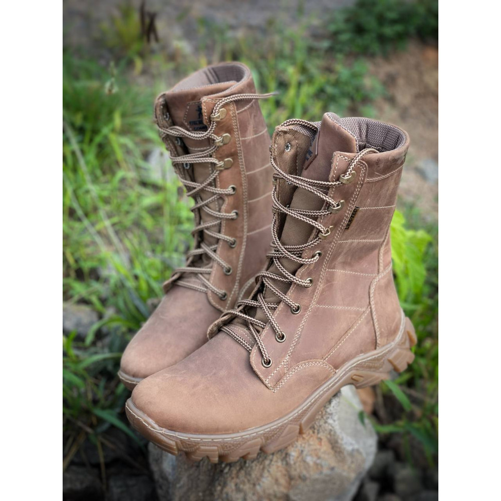 Берцы кожа весна лето Service Odyag койот черные демисезонные