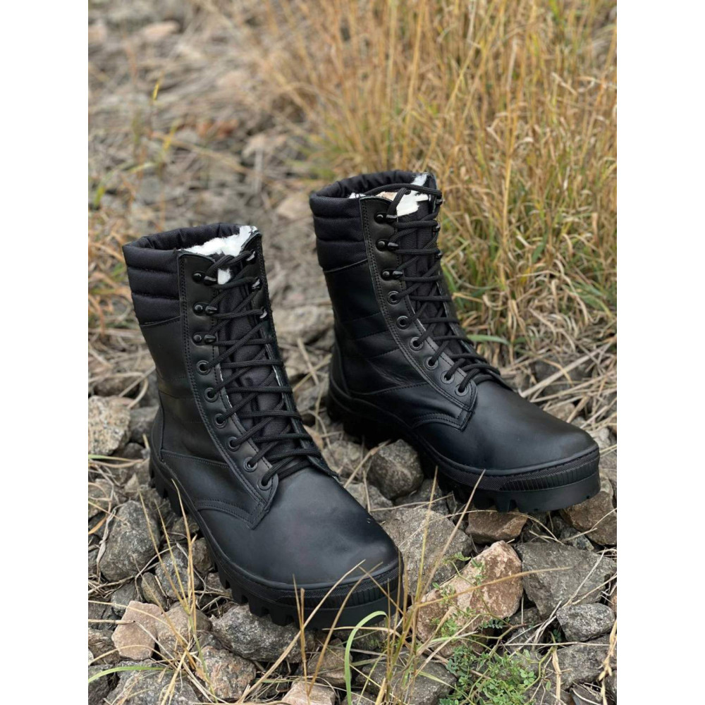 Берцы зимние на меху Service Odyag Ястреб черные