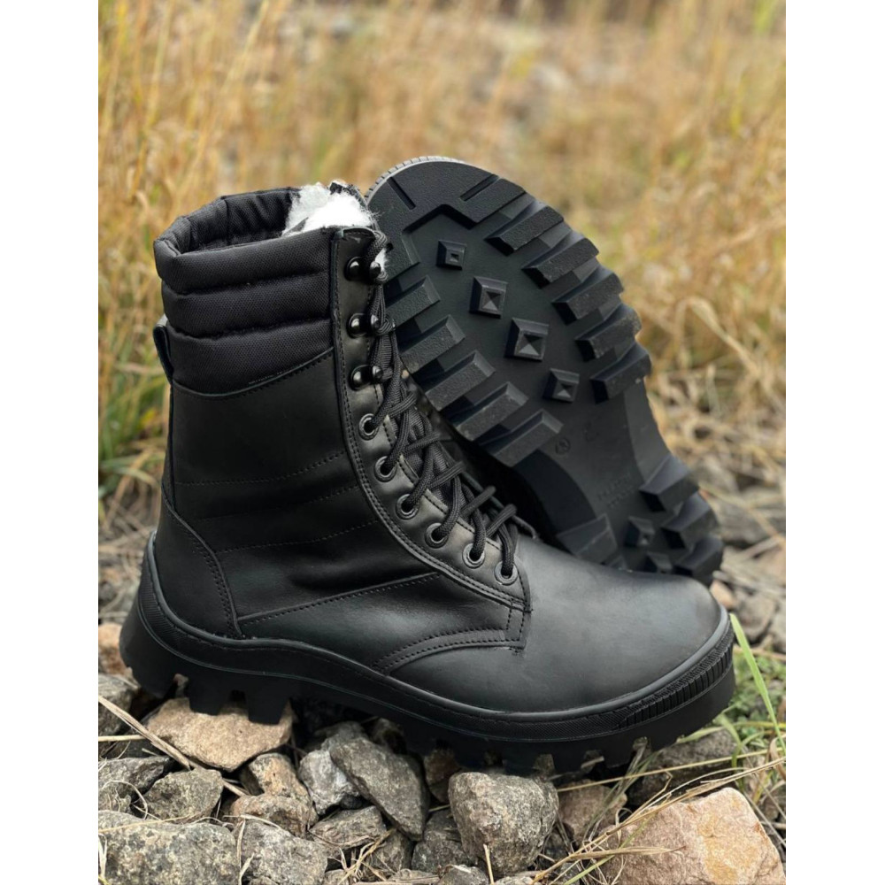 Берцы зимние на меху Service Odyag Ястреб черные