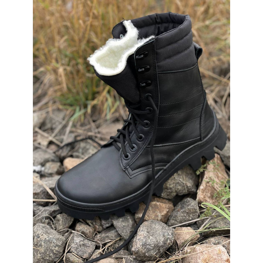 Берцы зимние на меху Service Odyag Ястреб черные