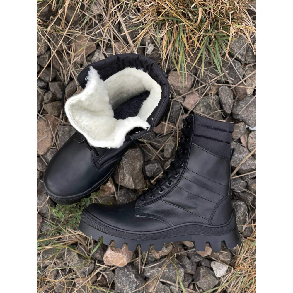 Берцы зимние на меху Service Odyag Ястреб черные