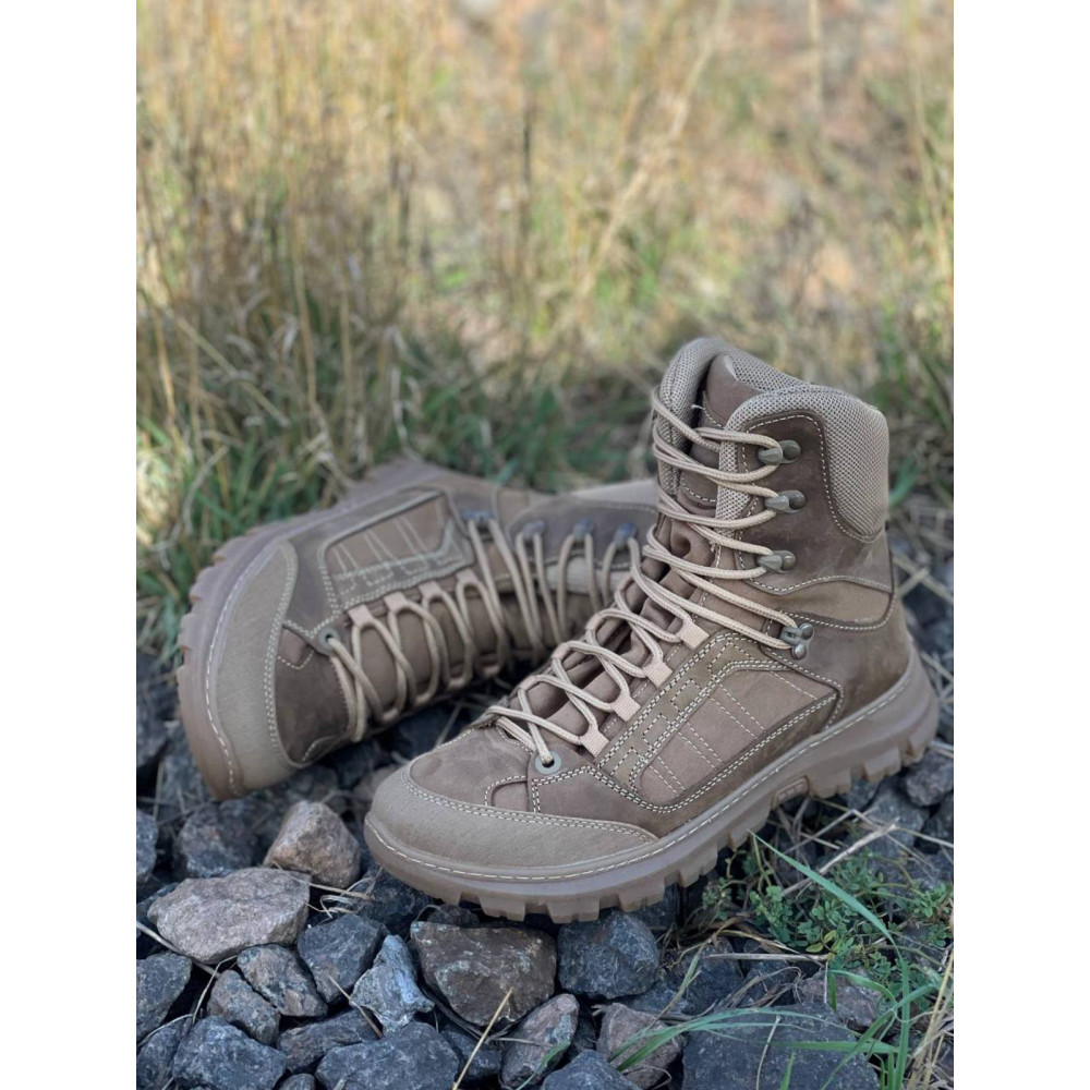 Берцы кожа весна лето Service Odyag Койот Pegas на мембране койот черный хаки