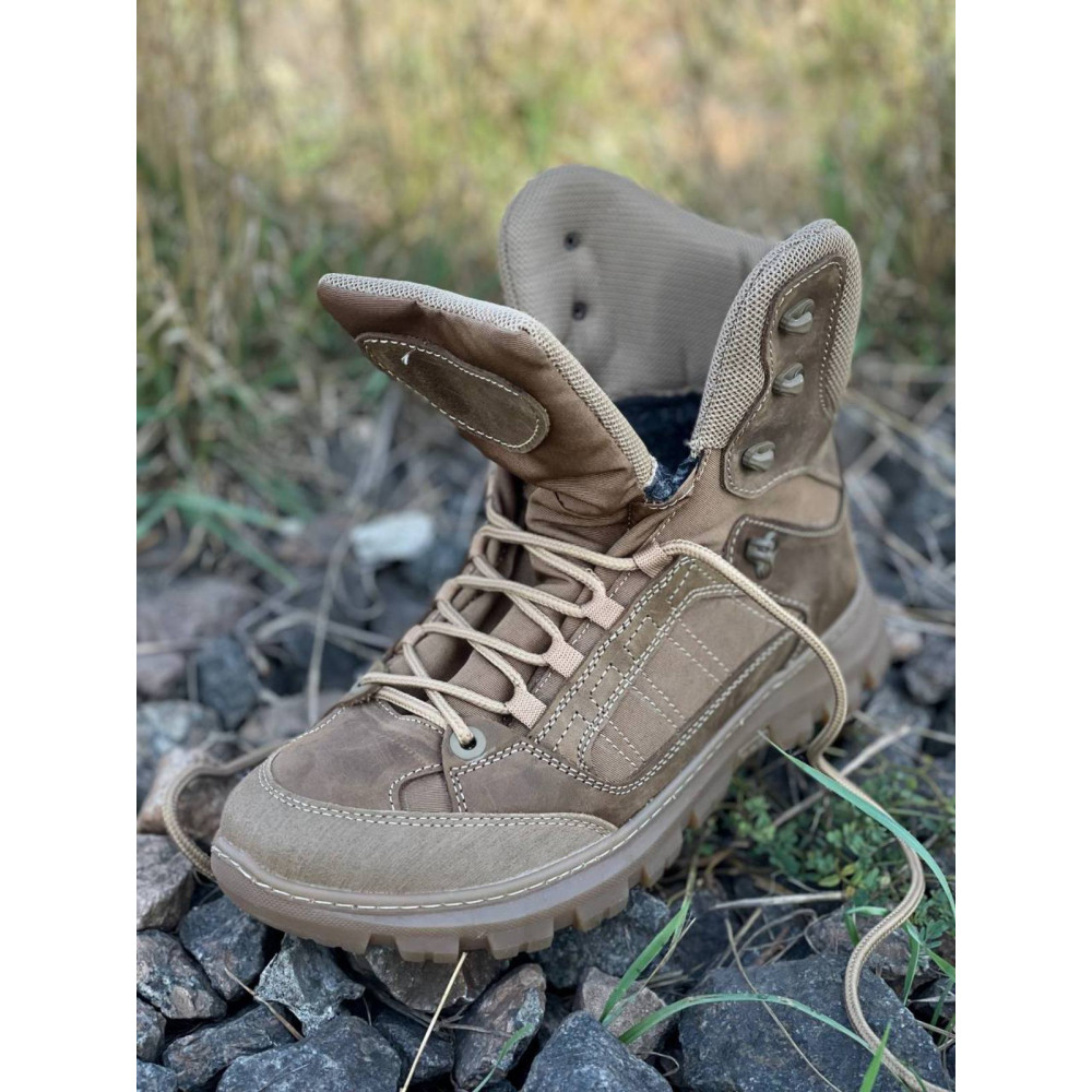 Берцы кожа весна лето Service Odyag Койот Pegas на мембране койот черный хаки