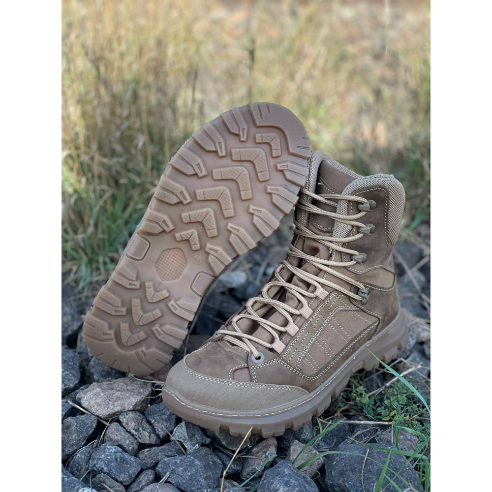 Берцы кожа весна лето Service Odyag Койот Pegas на мембране койот черный хаки