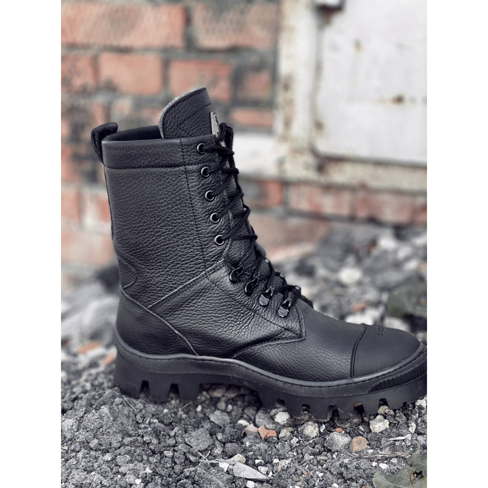 Берцы зимние Service Odyag Kiborg Black Мех утепленные