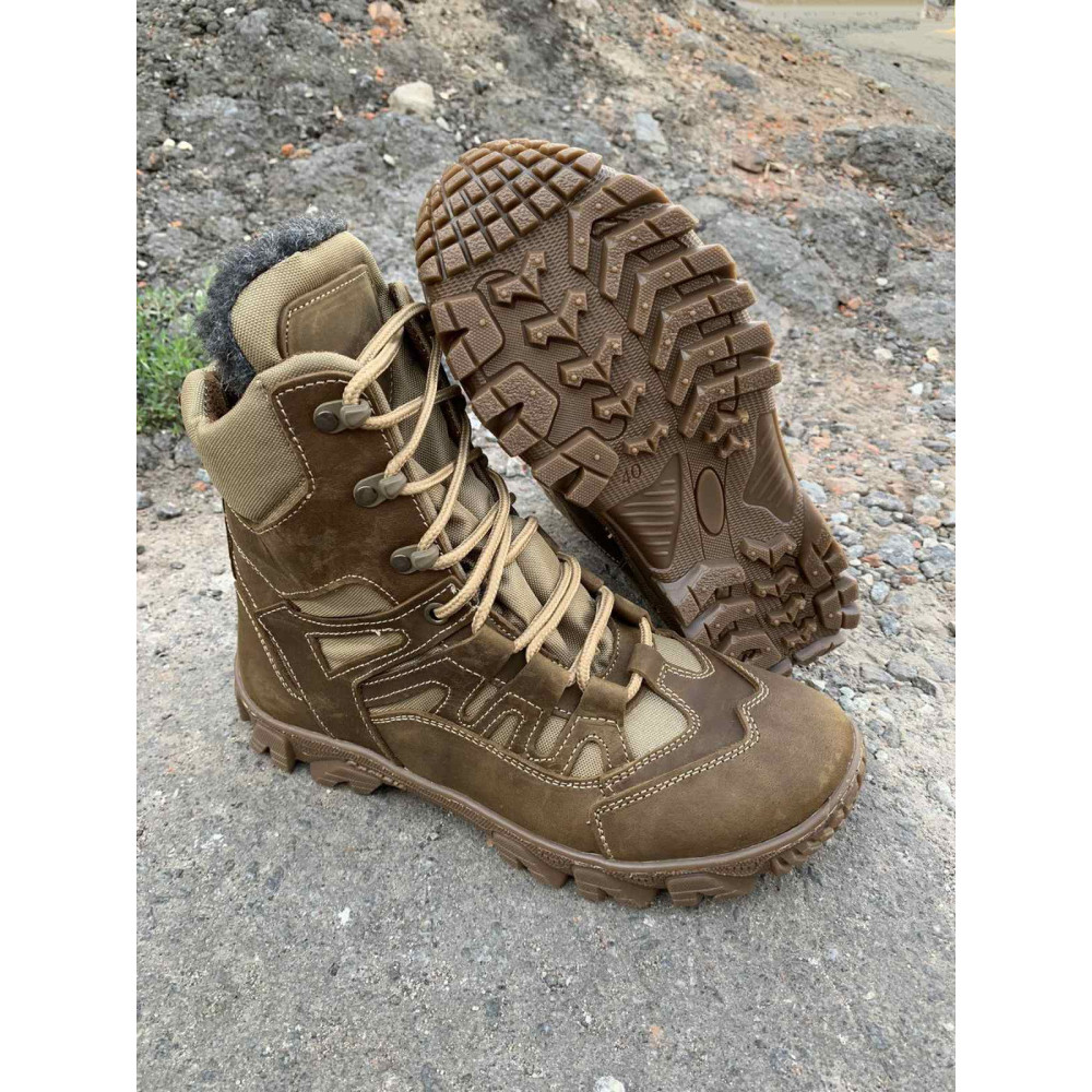 Ботинки зимние Service Odyag койот берцы кожаные Памир