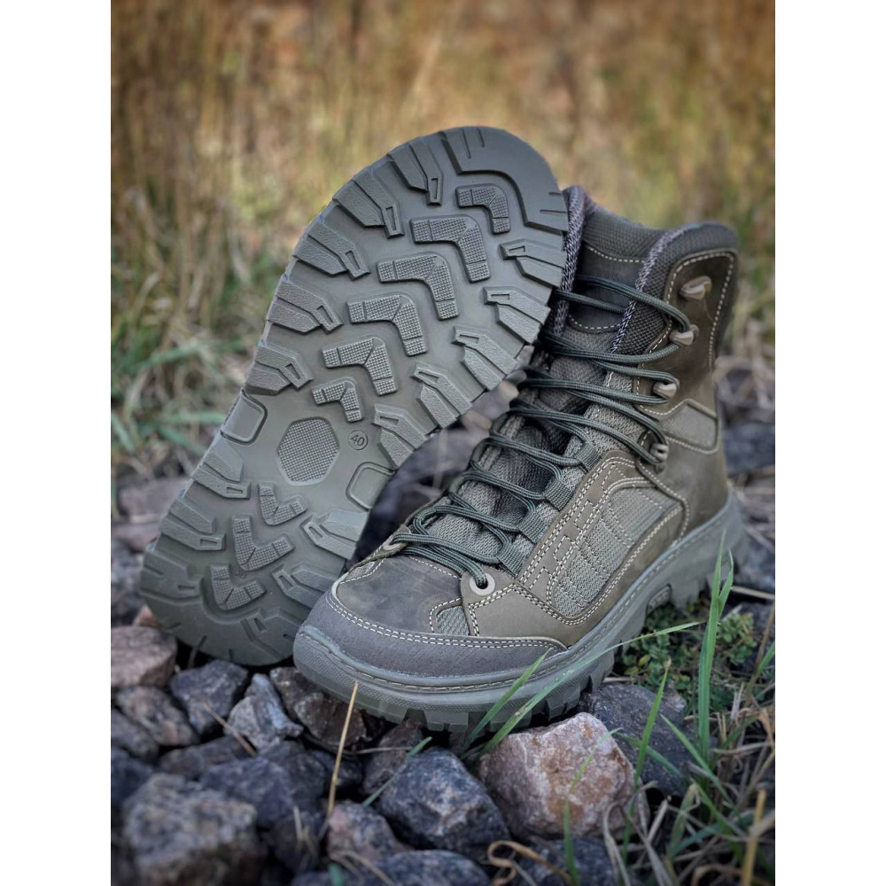 Берцы кожа весна лето Service Odyag Oliva Pegas на мембране олива койот