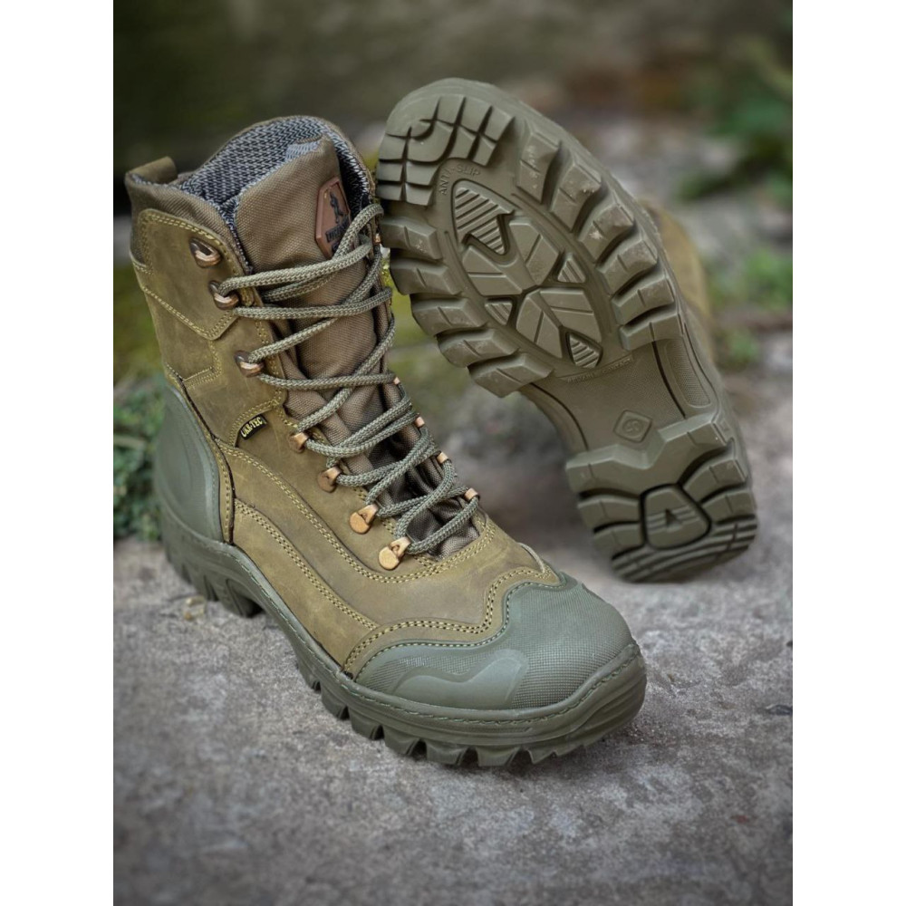 Берцы кожа весна лето Service Odyag Фрегат на мембране олива койот