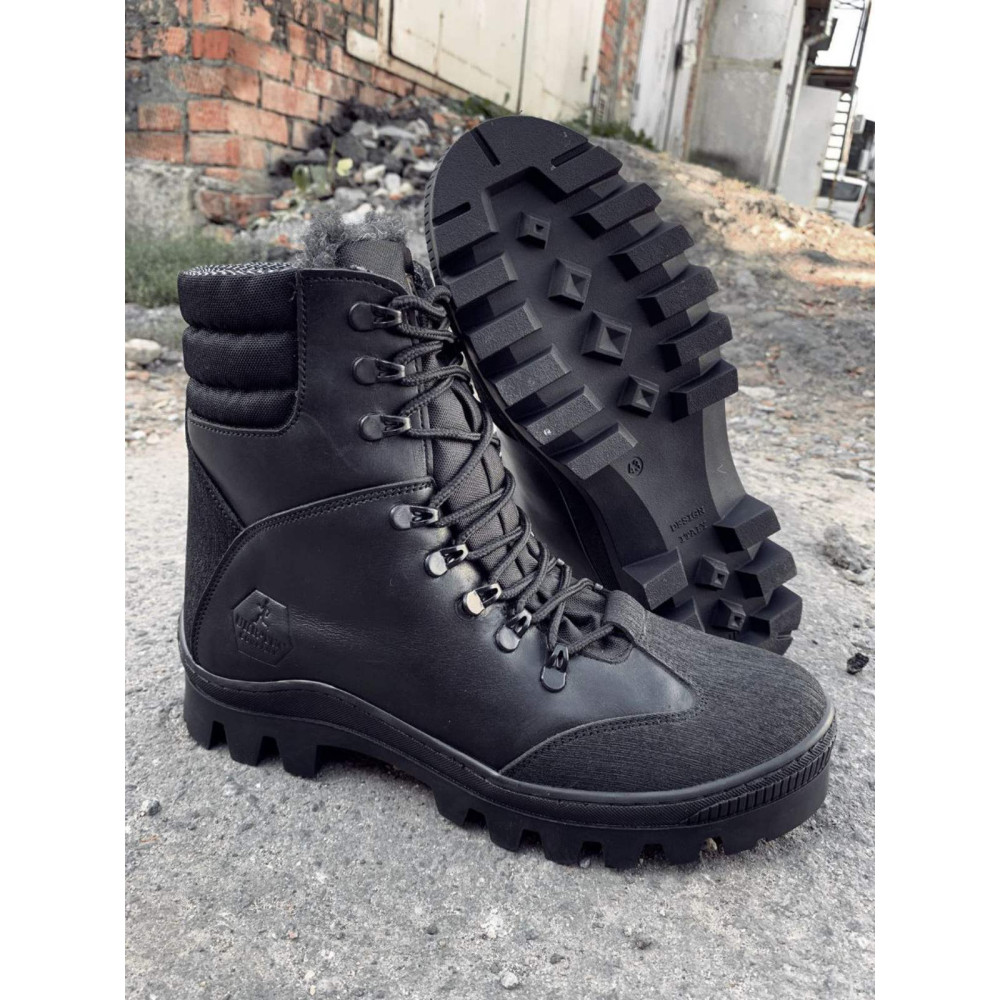 Ботинки зимние кожаные Service Odyag мужские зимние Кобра черные