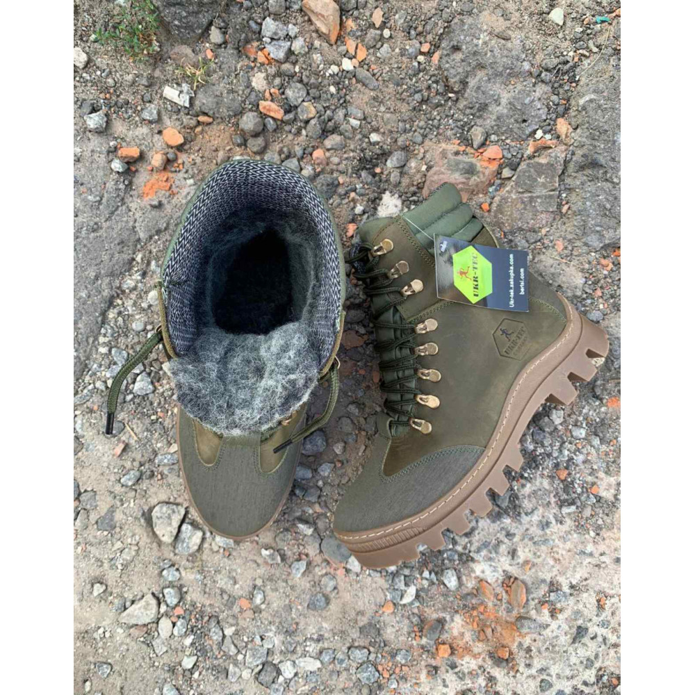 Ботинки зимние кожаные Service Odyag мужские зимние Кобра олива