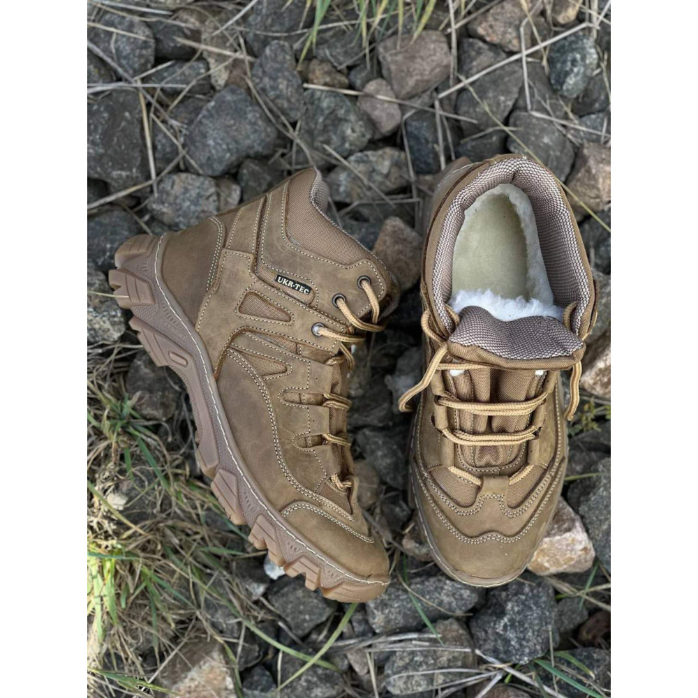 Зимові черевики на хутрі Service Odyag UKR-TEC колір койот