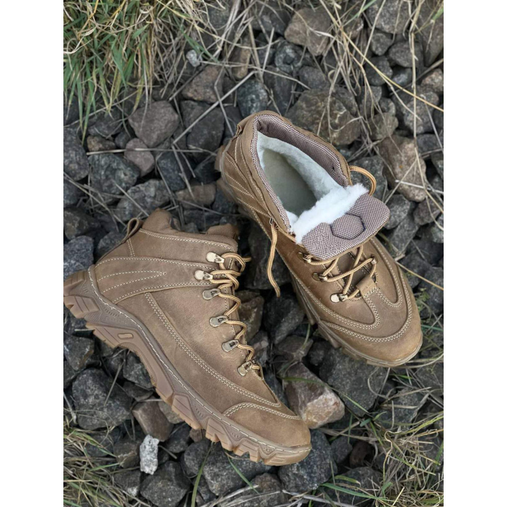 Зимові черевики на хутрі Service Odyag UKR-TEC Комбат колір койот