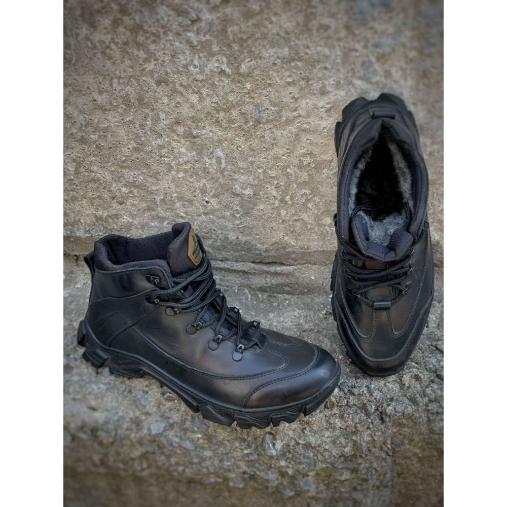 Зимові черевики Service Odyag UKR-TEC Комбат хутро колір чорні