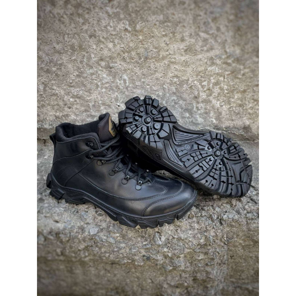 Зимові черевики Service Odyag UKR-TEC Комбат хутро колір чорні