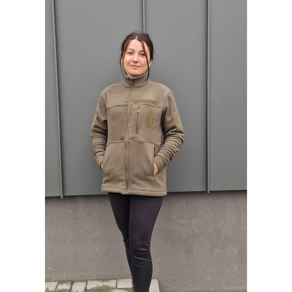 Кофта флісова на блискавці Жіноча Service Odyag хакі чорний темно-синій