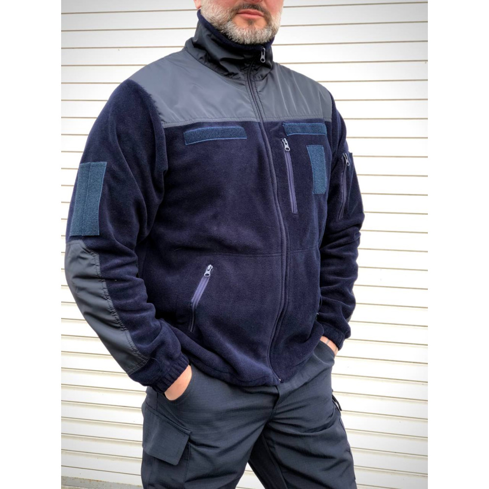 Кофта флисовая ДСНС синий качество Премиум