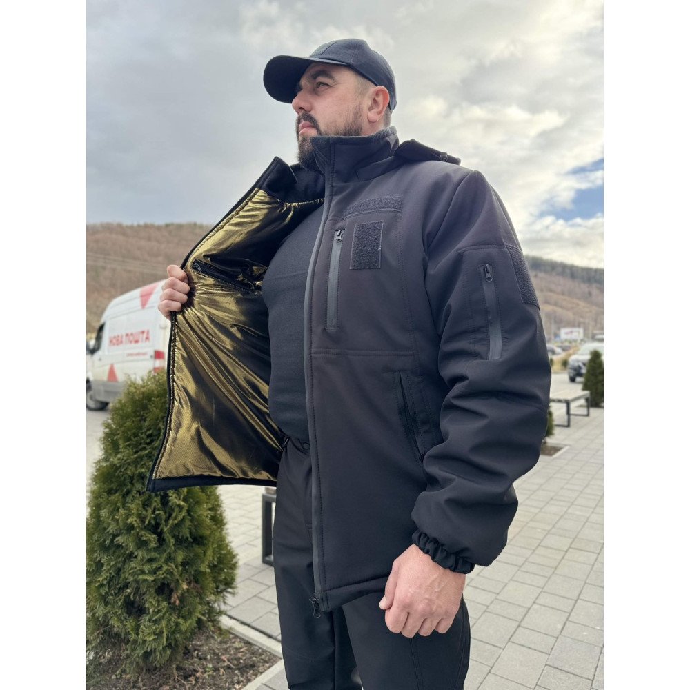 Куртка бушлат зима софтшелл -30 градусов Service Odyag синтепон и подклад омнихит Omni-Heat