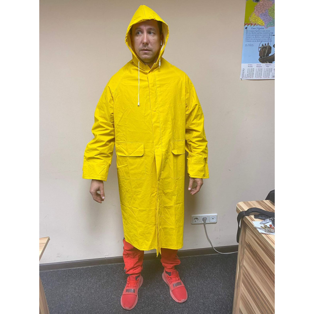 Плащ ПВХ нейлон дождевик влагозащитный LUX Service Odyag желтый синий зеленый